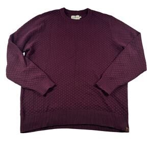 The Normal Brand Mens XL Chunky Knit Crewneck Sweater Maroon Cabin Seed Stitch